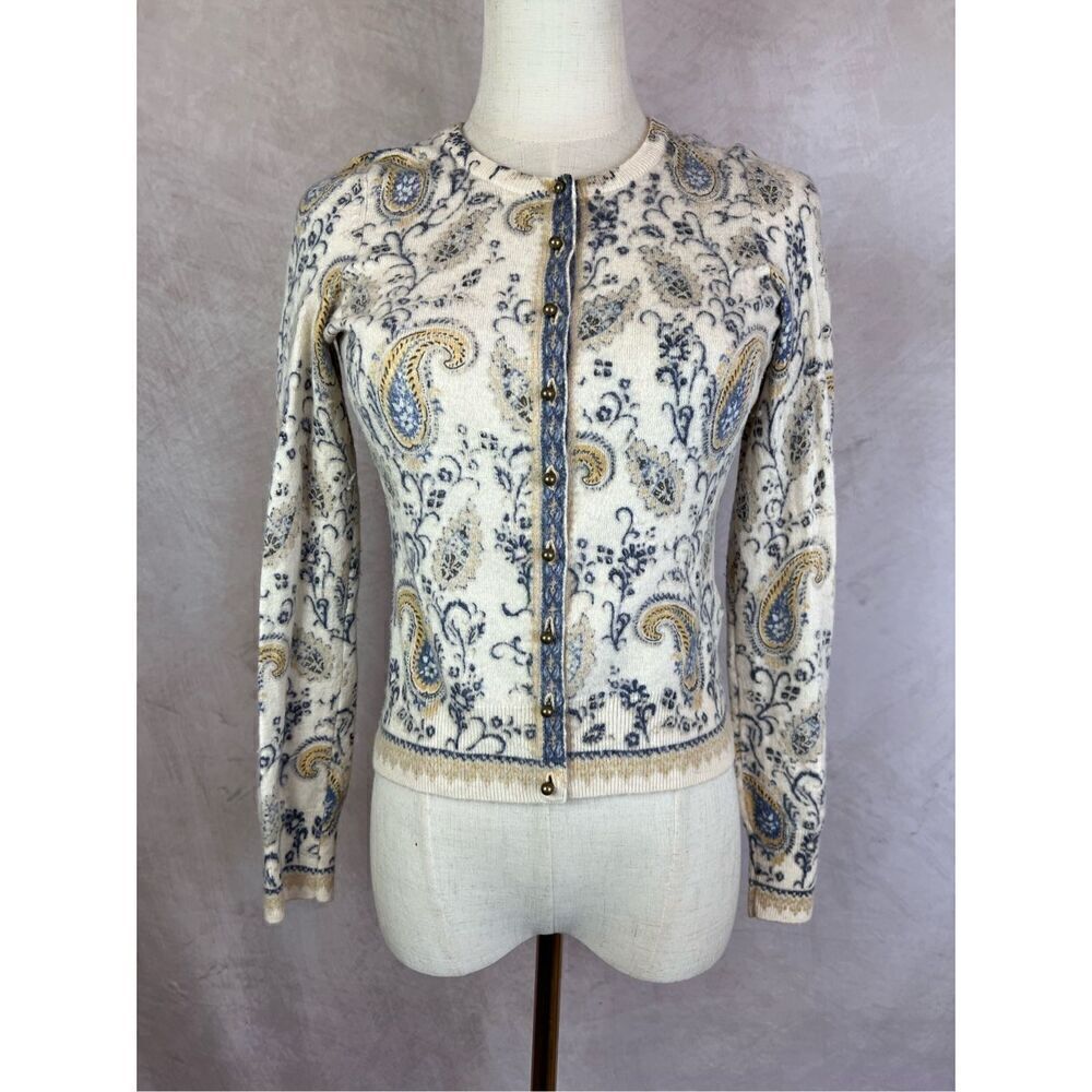 Lucky Brand Paisley Wool Blend Cardigan Women’s XS